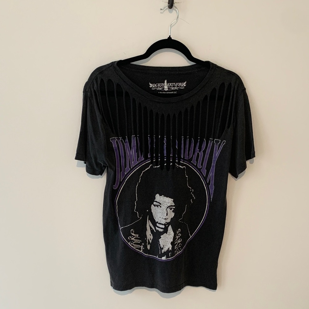 Black Jimi Hendrix Graphic T-Shirt small. Distressed